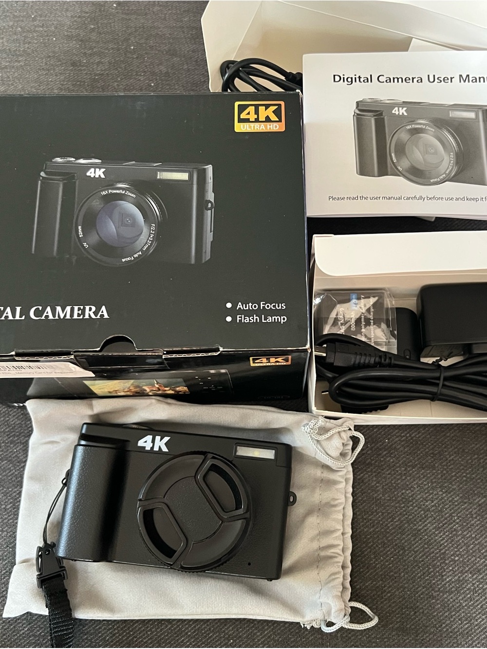 4K Digital Camera - Black Compact Point & Shoot